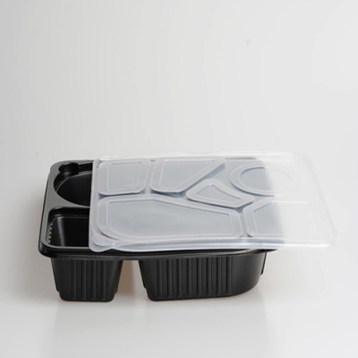  black plastic pp microwave disposable food  container